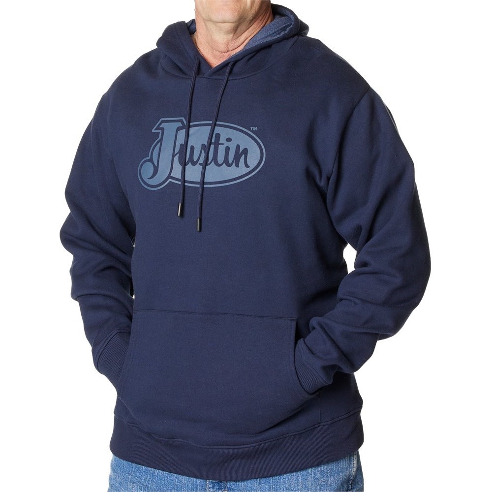 Justin Performance Fleece Men\'s Hoodies Navy | ILCGJU-172