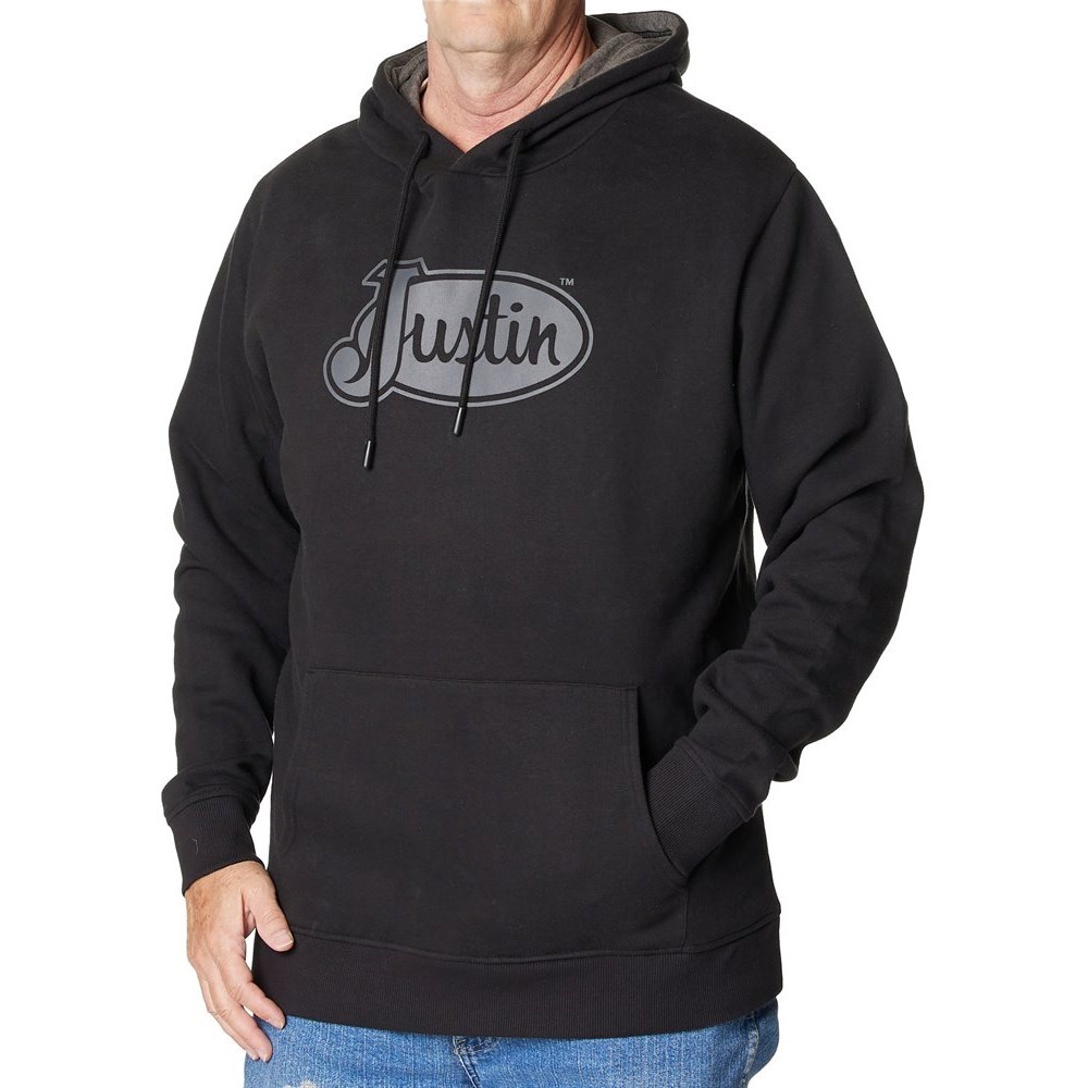 Justin Performance Fleece Men's Hoodies Black | IMFWCB-645