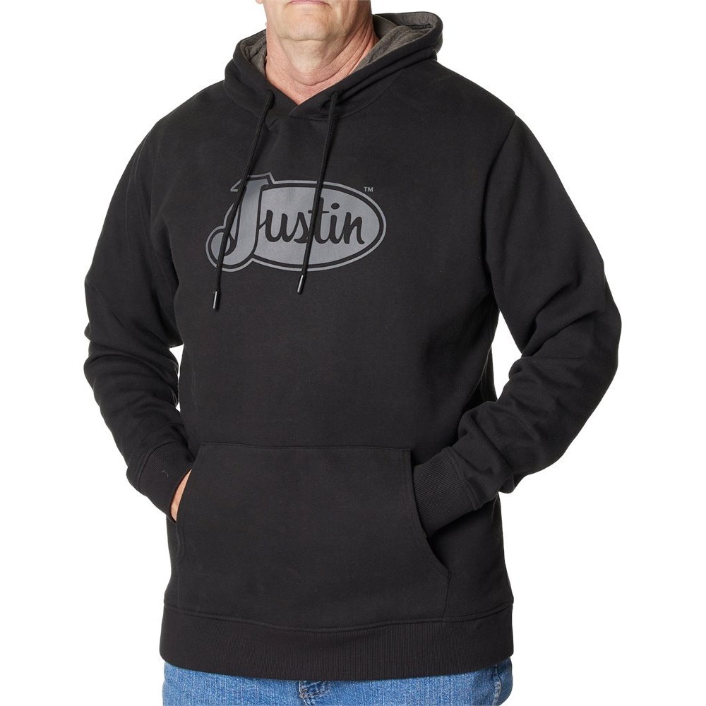 Justin Performance Fleece Men\'s Hoodies Black | IMFWCB-645