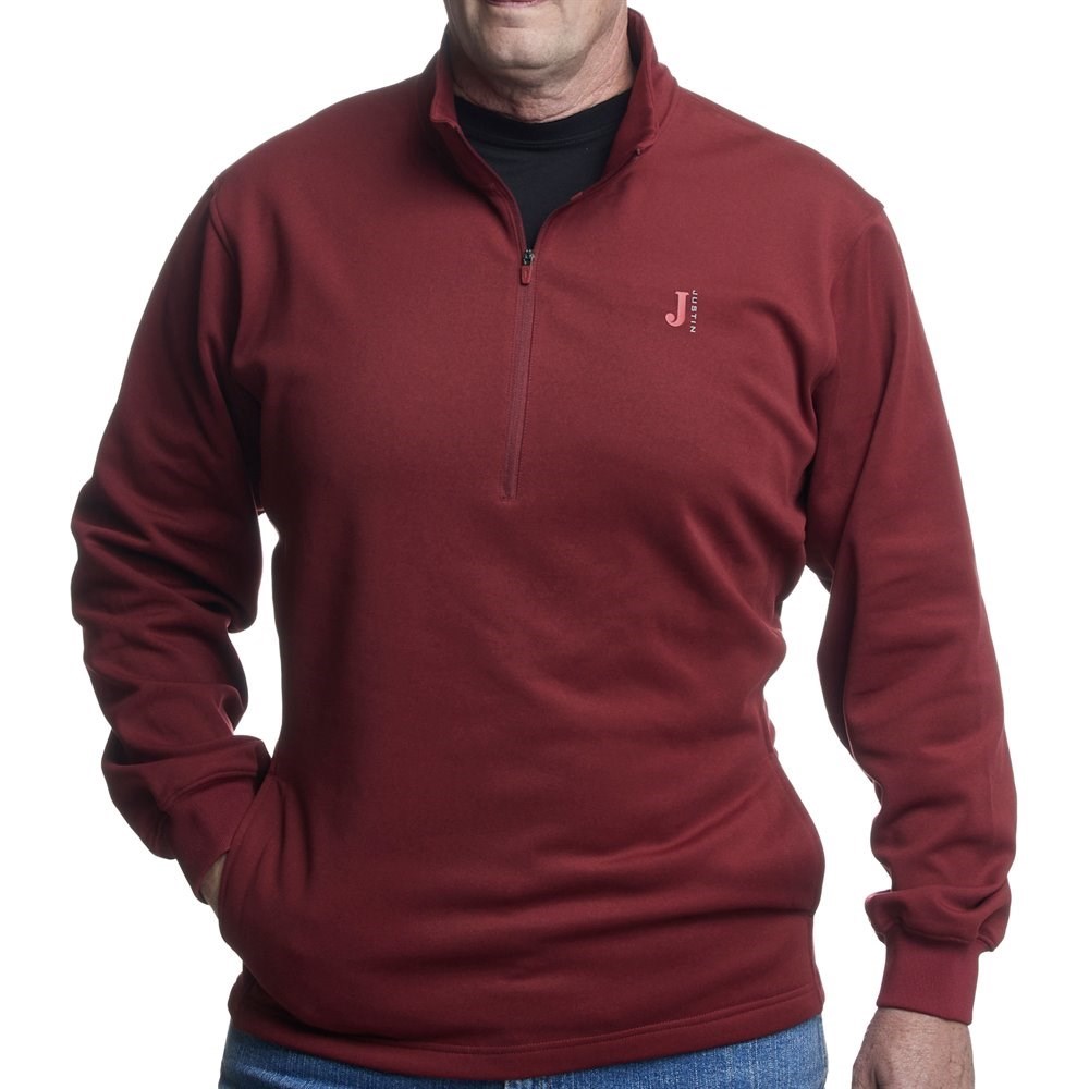 Justin Quarter Zip Fleece Pullover Men's Sweatshirts Red | TYWBMI-351