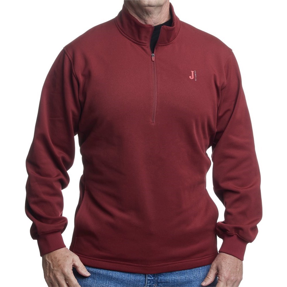 Justin Quarter Zip Fleece Pullover Men\'s Sweatshirts Red | TYWBMI-351