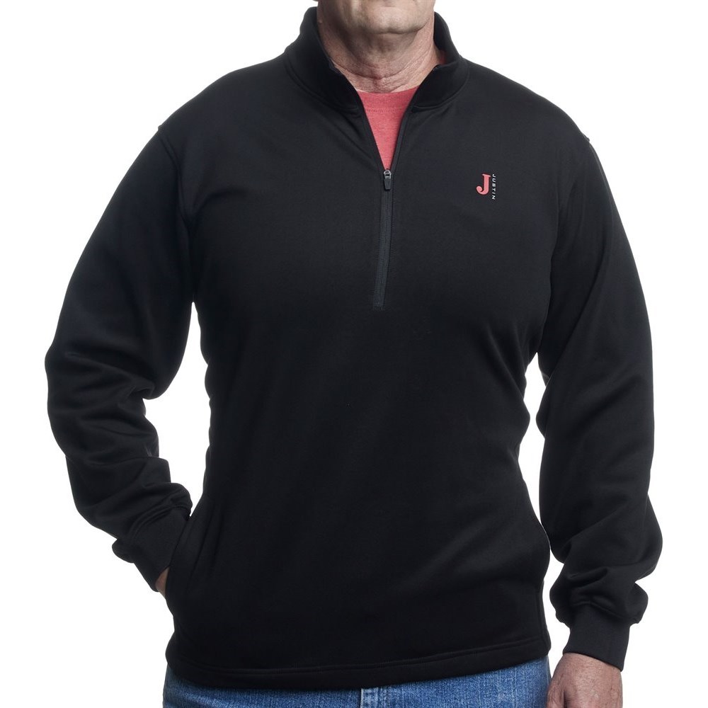 Justin Quarter Zip Fleece Pullover Men's Jackets Black | WDFOGC-268