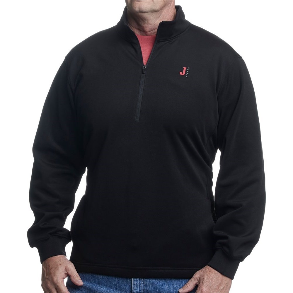 Justin Quarter Zip Fleece Pullover Men\'s Jackets Black | WDFOGC-268