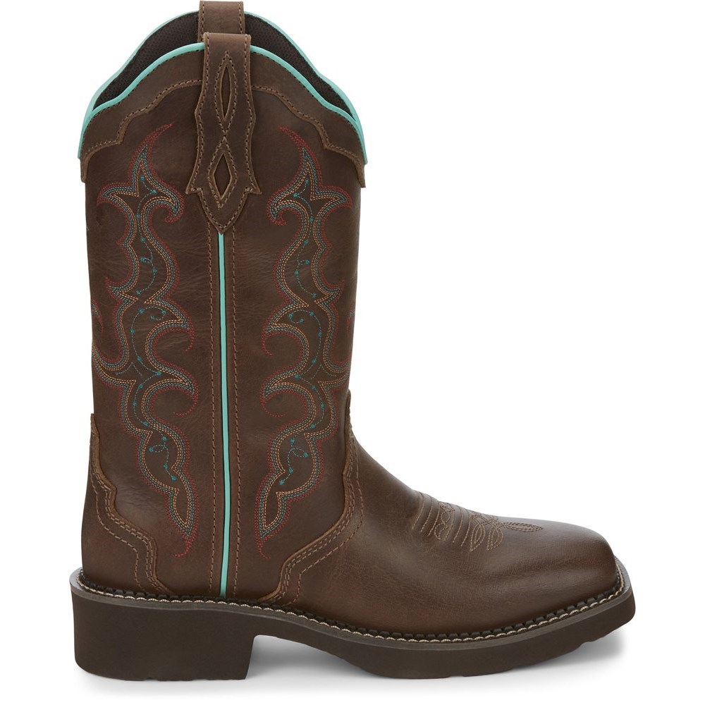 Justin Raya Women's Cowboy Boots Brown | URVZHA-571