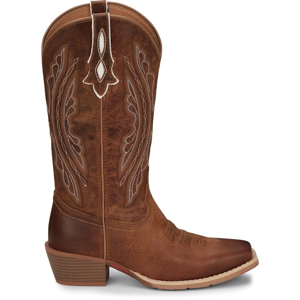 Justin Rein Women's Cowboy Boots Brown | YTIMDG-142