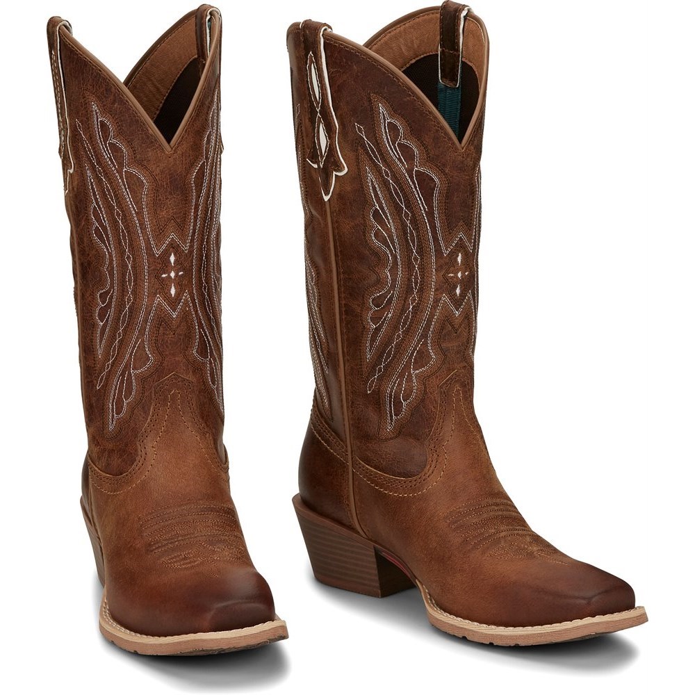 Justin Rein Women\'s Cowboy Boots Brown | YTIMDG-142