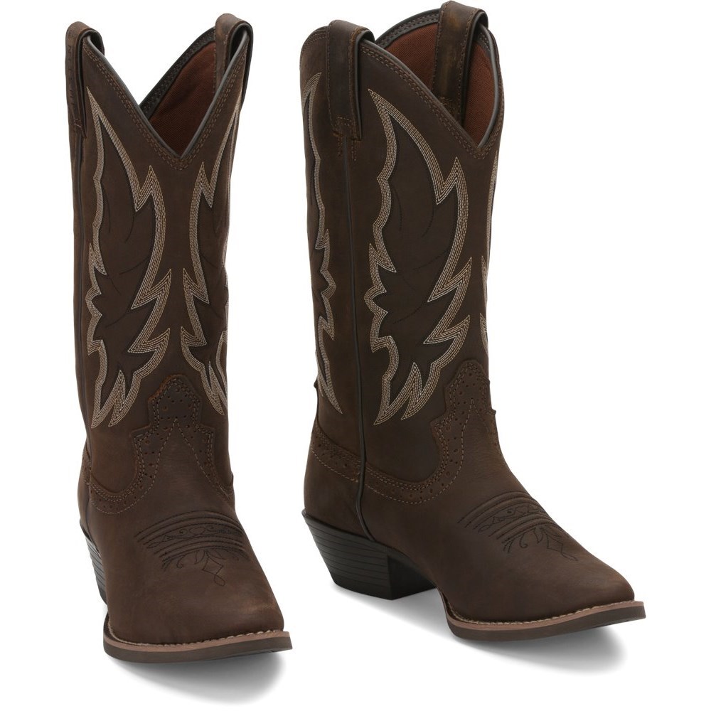 Justin Rosella Women\'s Cowboy Boots Chocolate | AVEGZL-849