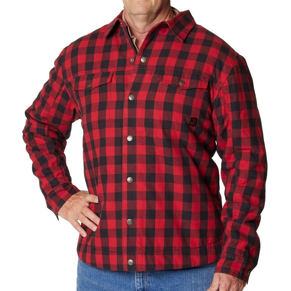 Justin Shirt Jacket Men's Shirts Red / Black | RAOVTC-631