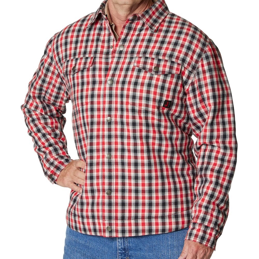 Justin Shirt Jacket Men's Shirts Red / White / Black | ZCILVH-325