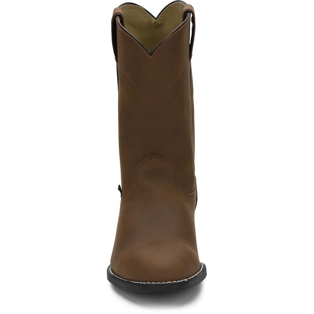 Justin Temple Men's Cowboy Boots Brown | IDZTVK-415