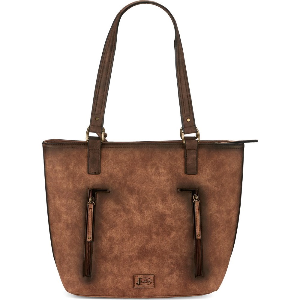 Justin Tote Women's Handbags Brown | KNZAWH-385