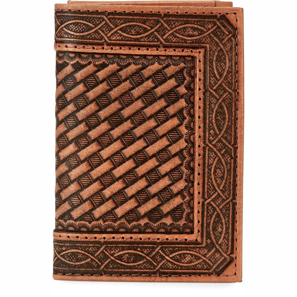 Justin Trifold Men\'s Wallets Brown | AOURGK-907