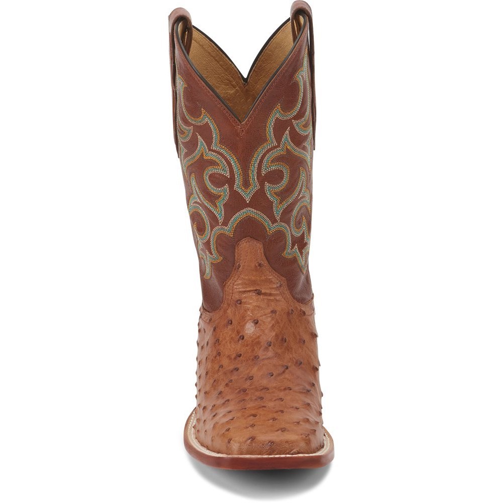 Justin Truman Full Quill Men's Cowboy Boots Brown | GMODPF-423