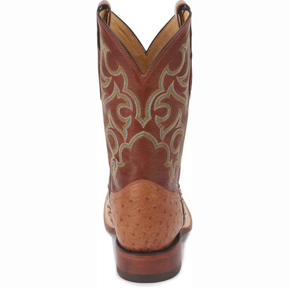 Justin Truman Full Quill Men's Cowboy Boots Brown | GMODPF-423