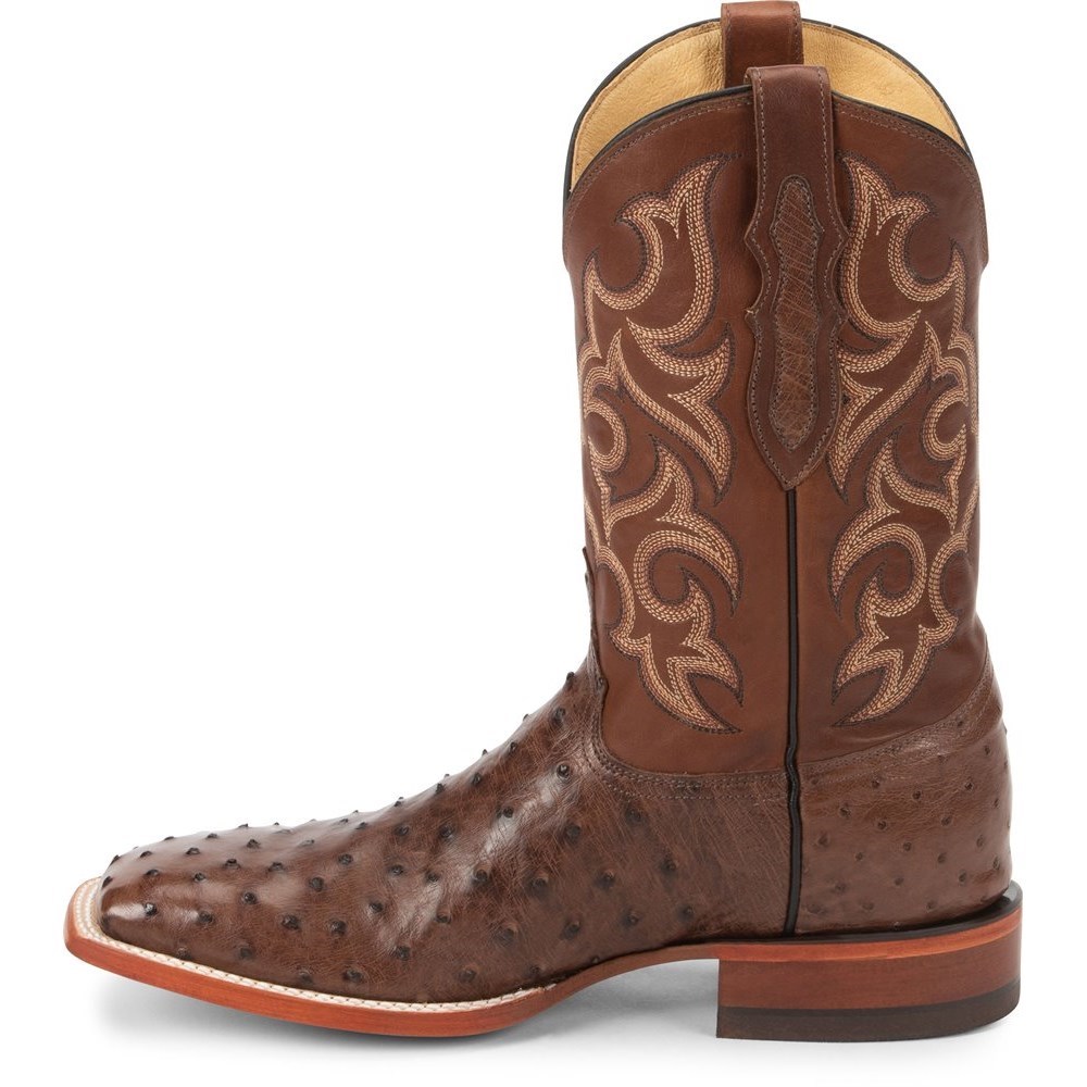 Justin Truman Full Quill Men's Cowboy Boots Brown | ZOJCVD-781