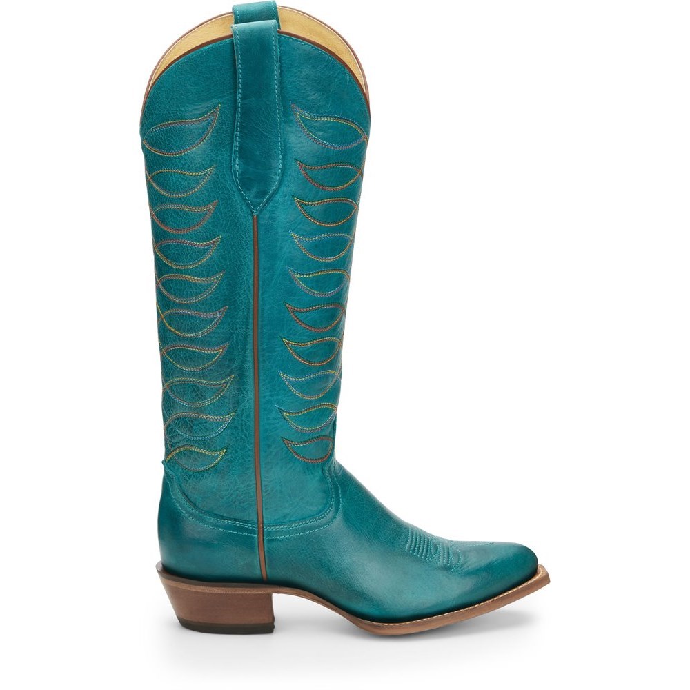 Justin Whitley Women's Cowboy Boots Turquoise | XMOGDN-482