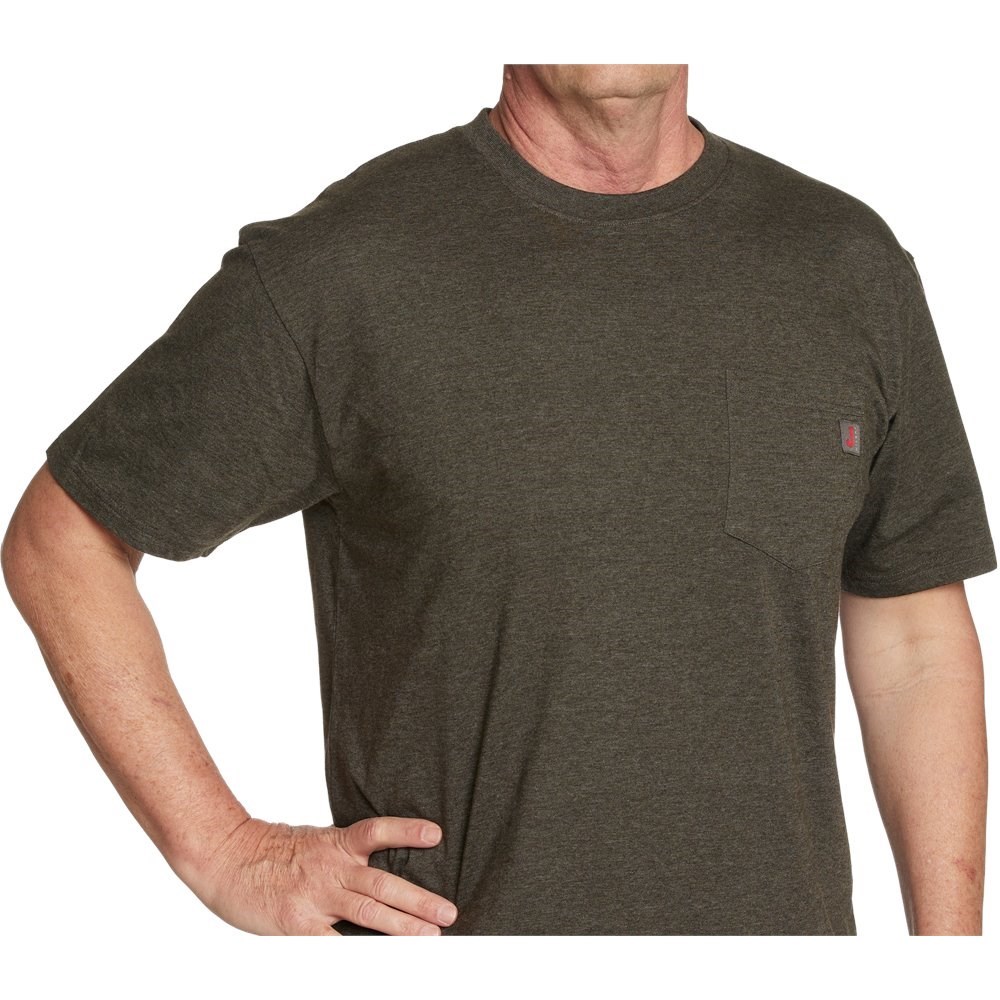 Justin Workwear Pocket Tee Men\'s T Shirts Olive | UHPOVW-234